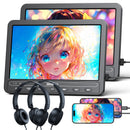 10.1" Dual Portable DVD Players for Car with HDMI Input, 5 Hours Battery, Car DVD Player Support USB/SD Card, Play Same/Different Movies (2 x DVD Player)