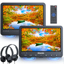 2×10.5" Portable DVD Player for Car with 5-Hour Rechargeable Battery